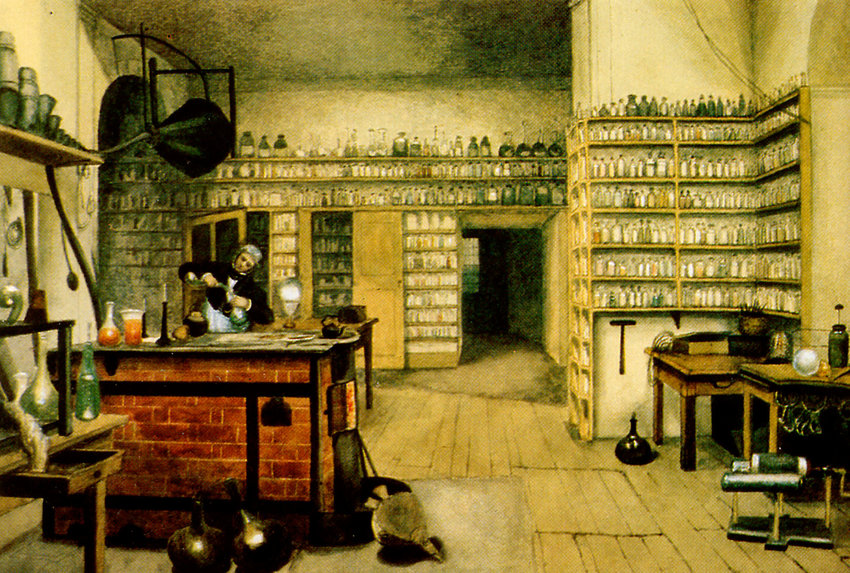 Michael Faraday in his Laboratory at the Royal Institution