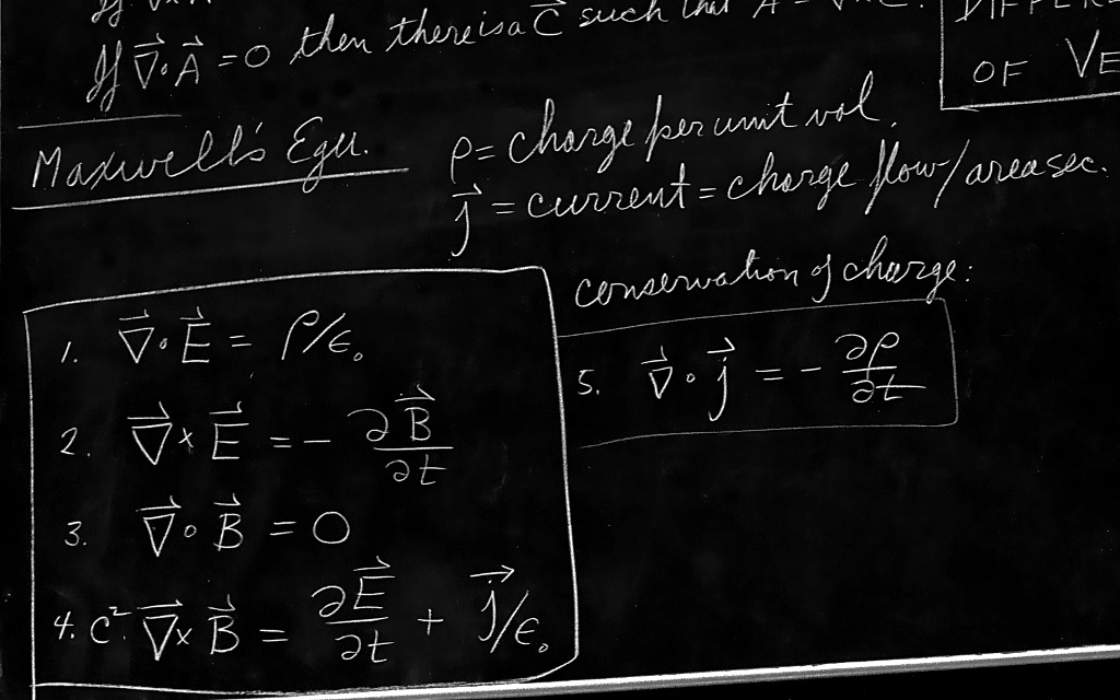 Maxwell's Equation as written by Richard Feynman 1962